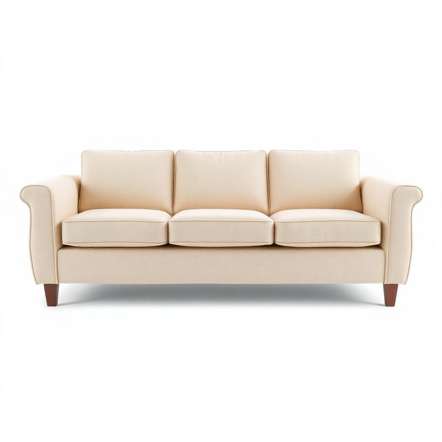 Linen 3-Seater Sofa available for rent in Al Quoz, Dubai